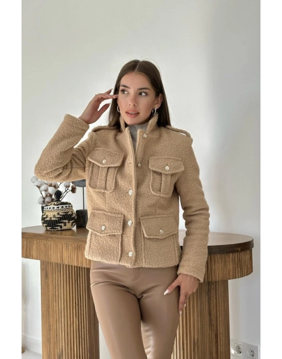 Camel Cepli Yumoş Ceket