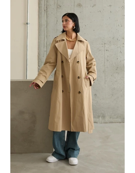 Camel Uzun Kemerli Trençkot