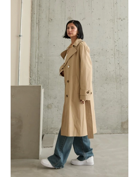 Camel Uzun Kemerli Trençkot