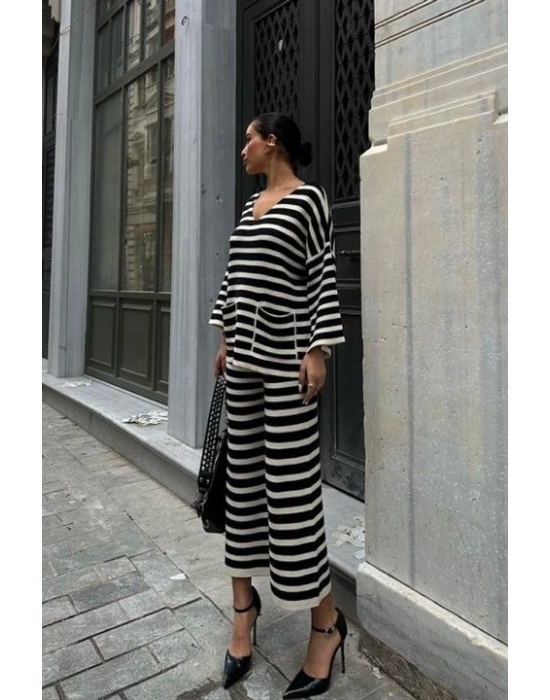 Candy Çizgili Straight Fit Pantolon Takım 9705015