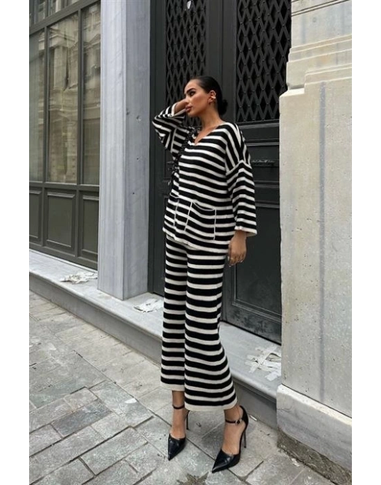 Candy Çizgili Straight Fit Pantolon Takım 9705015