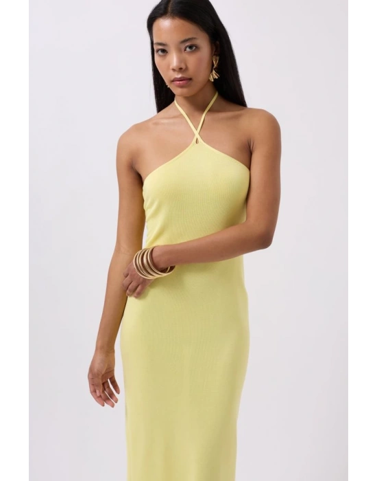 Çapraz Askılı Maxi Elbise