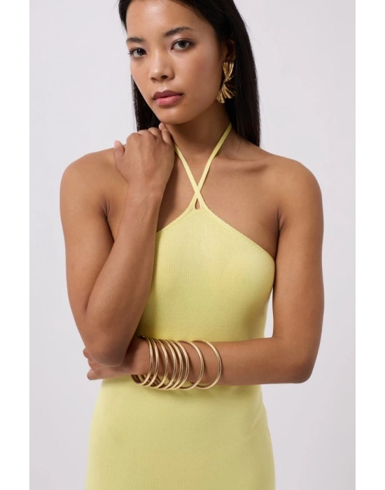 Çapraz Askılı Maxi Elbise