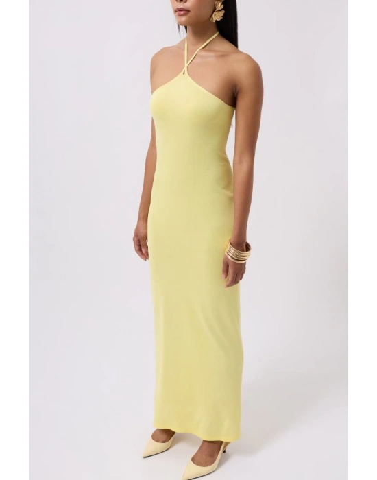 Çapraz Askılı Maxi Elbise
