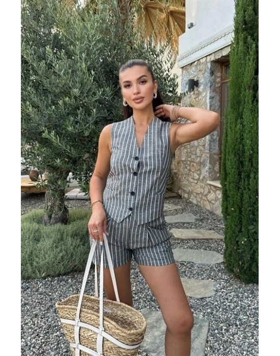 Carla Işıltılı Yelek Şort Takım 9821