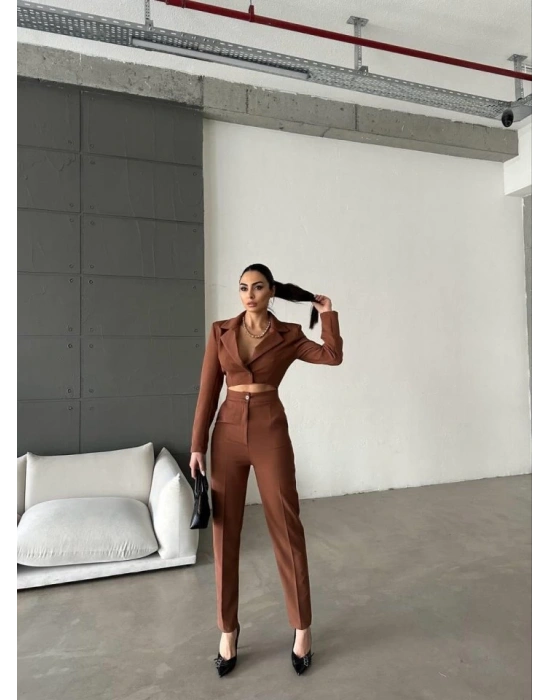 CEKET YAKA BEL DEKOLTELİ TULUM  Acı Kahve