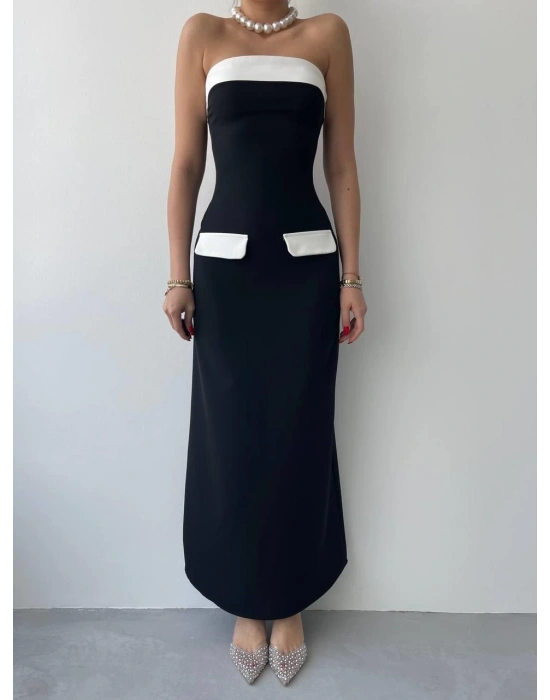 Cep Detaylı traplez Elbise