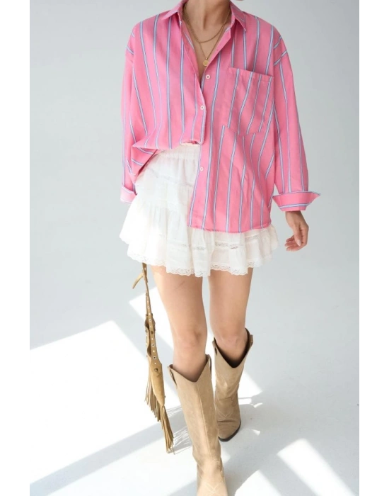 Cepli Gömlek  PembeMavi