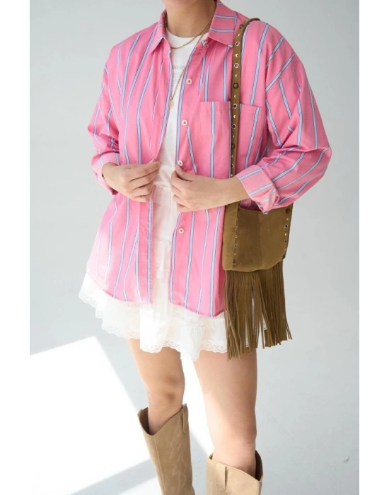 Cepli Gömlek  PembeMavi