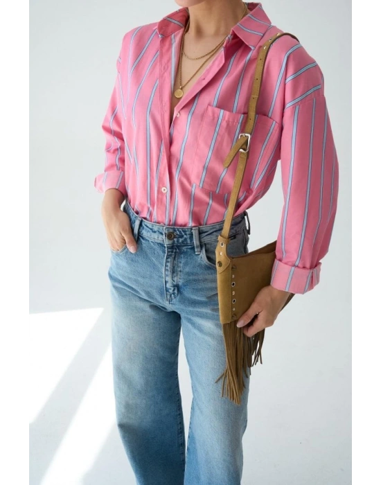 Cepli Gömlek  PembeMavi