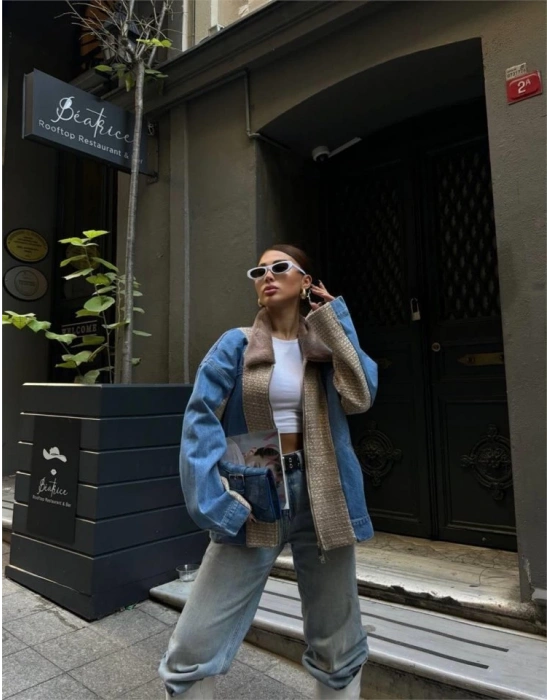 CHANEL GARNİLİ KOT MONT  Bej