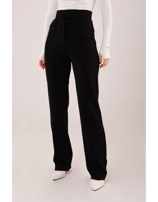 Cırt Kapama Detaylı iyah Pantolon