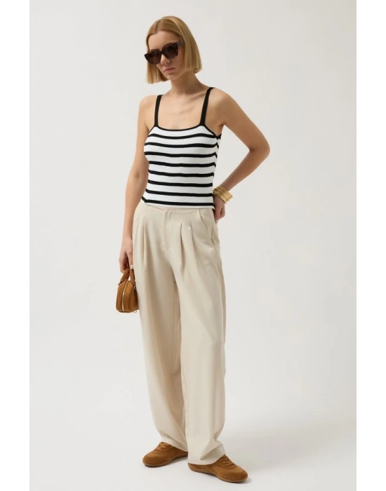 Çizgili Askılı Bluz