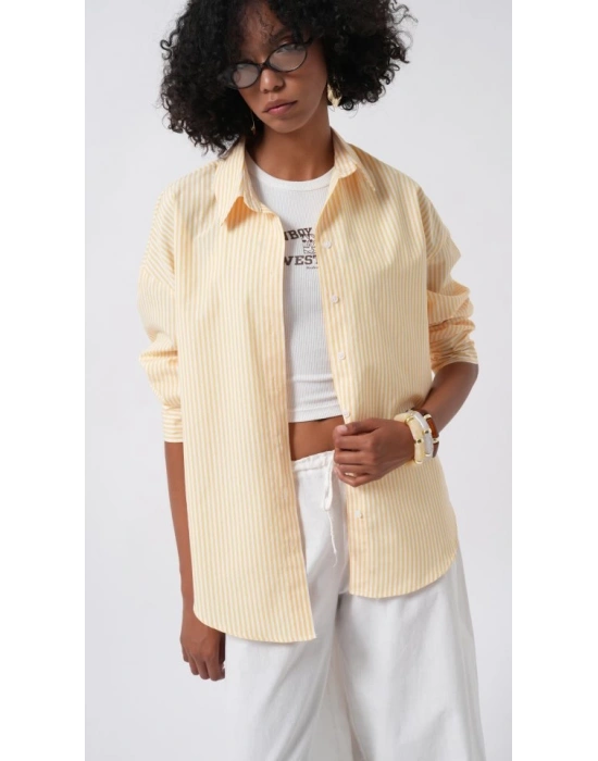 Çizgili Basic Gömlek