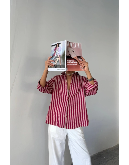 ÇİZGİLİ GÖLEKKETEN  Bordo