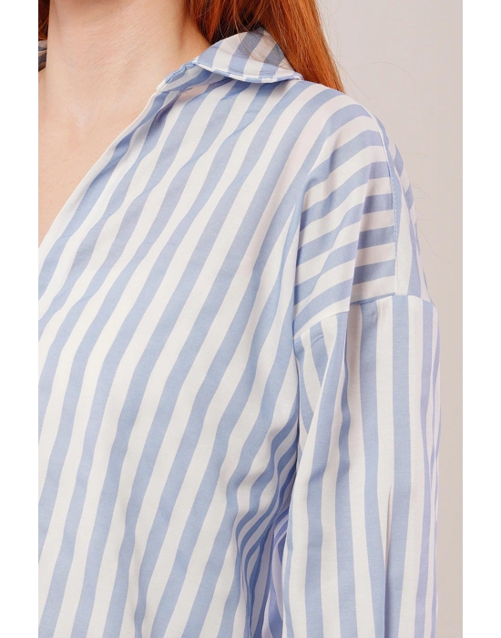 Çizgili Rahat Kesim avi Gömlek