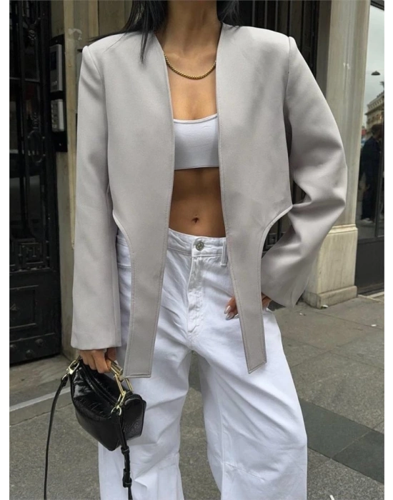 CROP CEKET BAĞAMA KUYRUKU  Gri