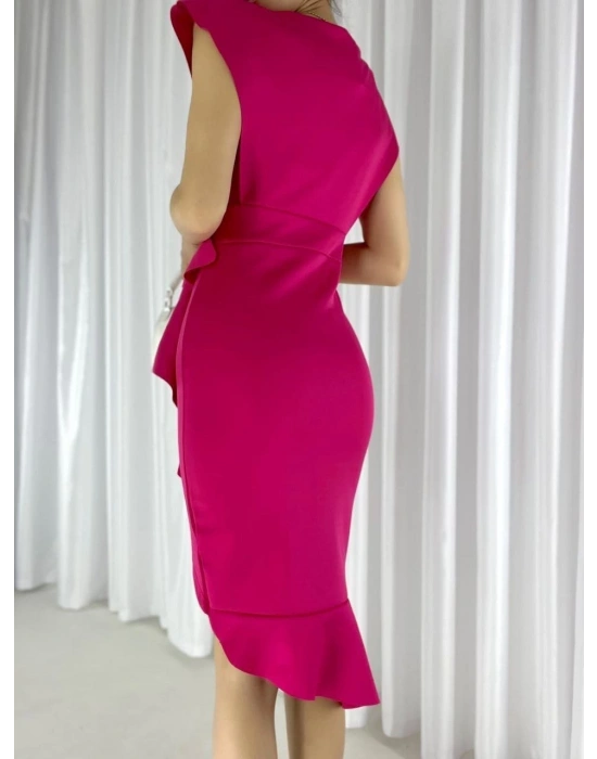 cuba Kumaş Önü Fırfırlı idi Boy Elbise