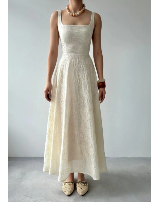 Cuper Çiçek Detaylı Elbise