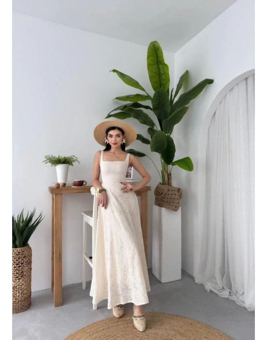 Cuper Çiçek Detaylı Elbise