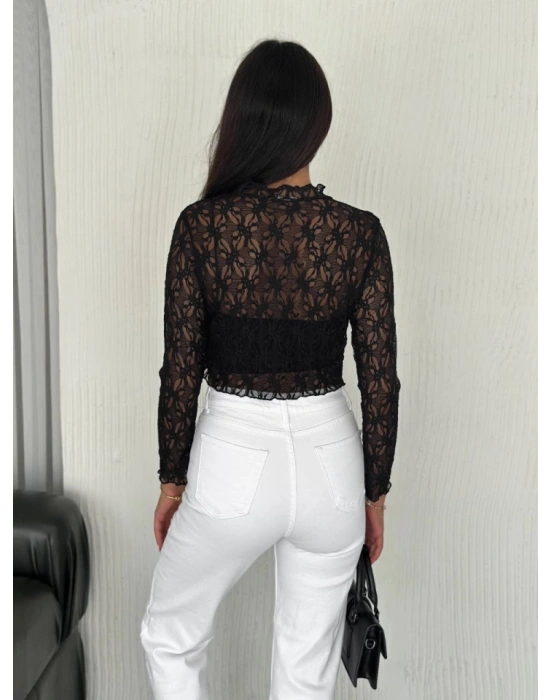 Dantel Uzun Kol Bluz iyah