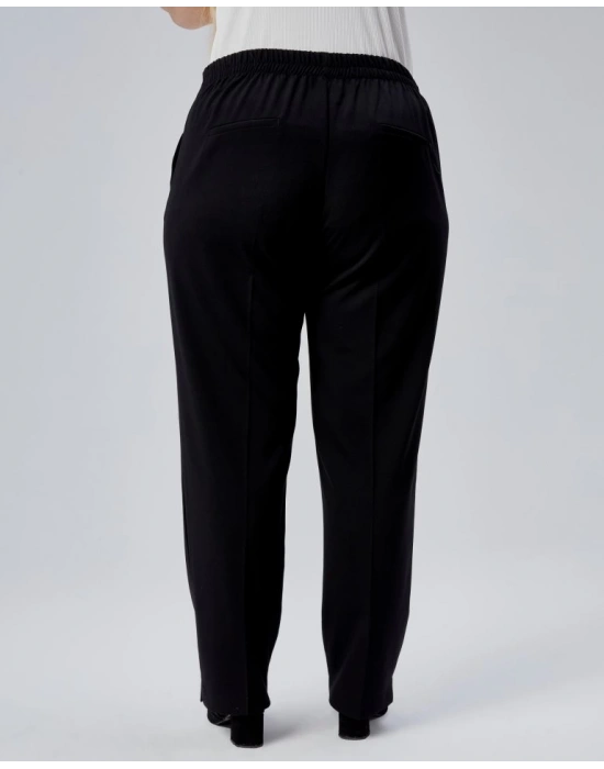 Dekorati̇f Düğmeli̇ Arka Bel Lasti̇kli̇ Büyük Beden Pantolon