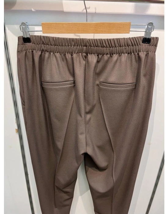 Dekorati̇f Düğmeli̇ Arka Bel Lasti̇kli̇ Pantolon