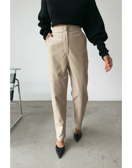 DERİ PANTOON DİZ PARÇAI  Taş