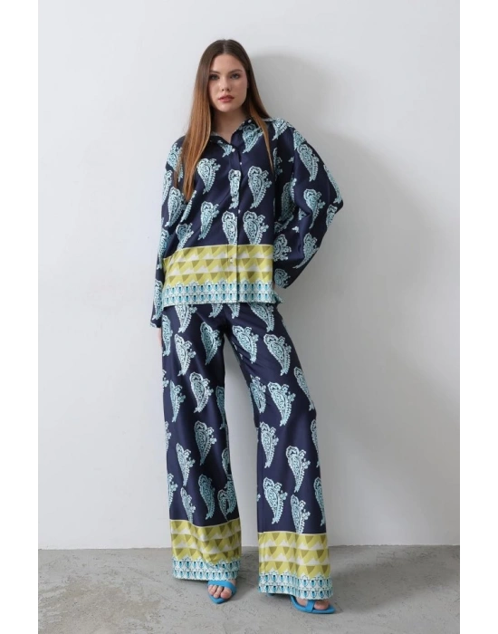 Desenli aten Bol Takım  İndigo