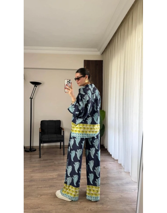 Desenli aten Bol Takım  İndigo