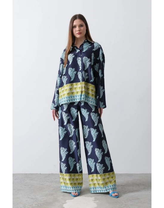 Desenli aten Bol Takım  İndigo