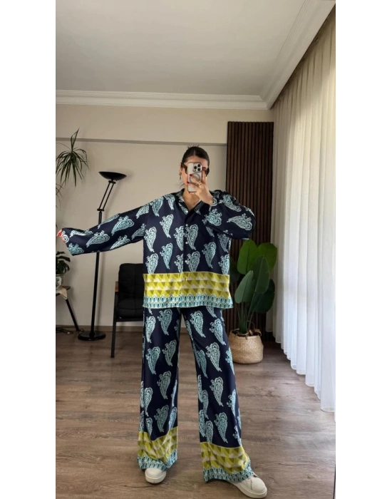 Desenli aten Bol Takım  İndigo