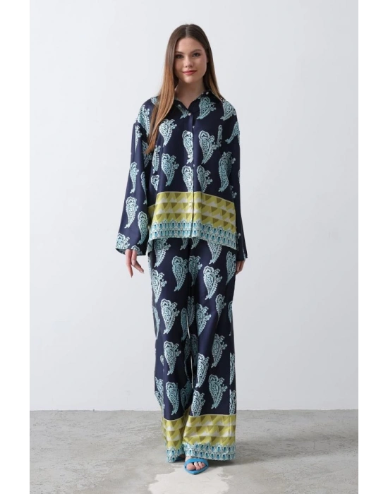 Desenli aten Bol Takım  İndigo