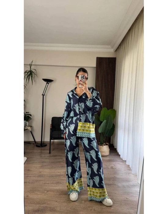 Desenli aten Bol Takım  İndigo