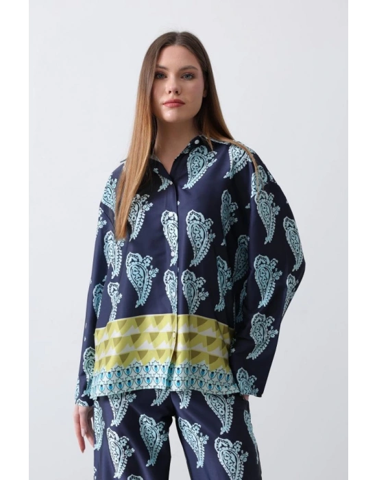 Desenli aten Bol Takım  İndigo