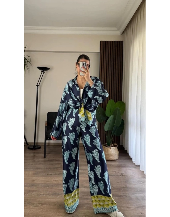 Desenli aten Bol Takım  İndigo