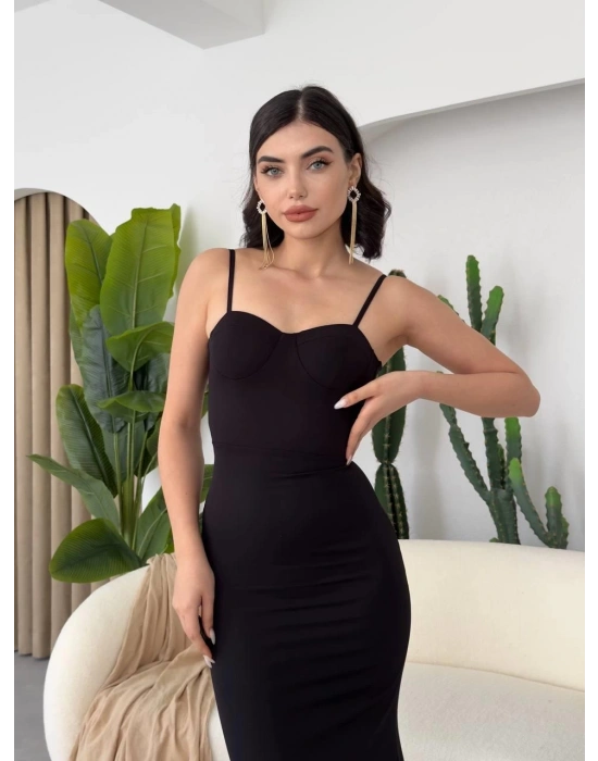 Dominic Eteği Büzgülü Midi Boy Elbise