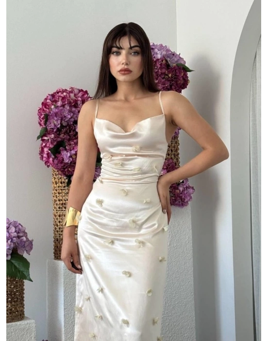 Dora Çiçek Detaylı Elbise
