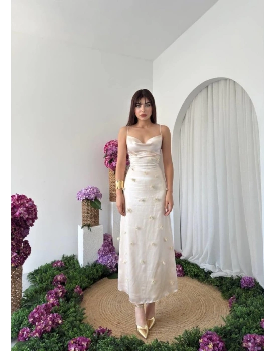 Dora Çiçek Detaylı Elbise