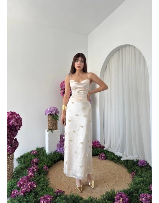 Dora Çiçek Detaylı Elbise
