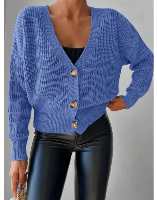 Düğme Detay Triko Bluz