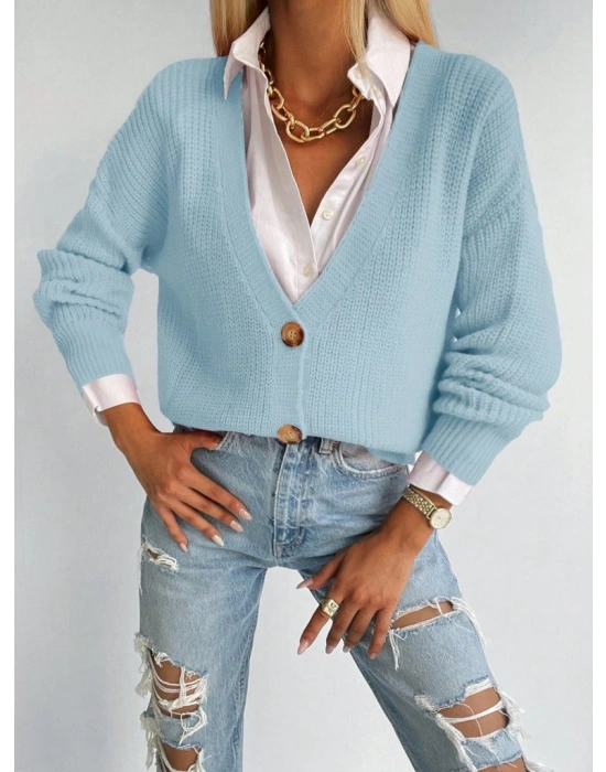 Düğme Detay Triko Bluz