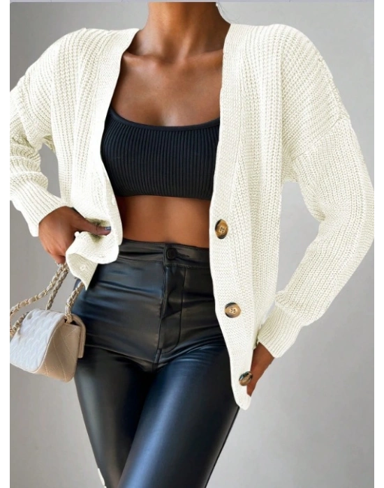 Düğme Detay Triko Bluz