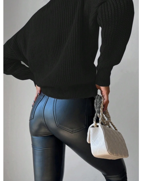 Düğme Detay Triko Bluz