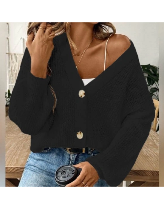 Düğme Detay Triko Bluz