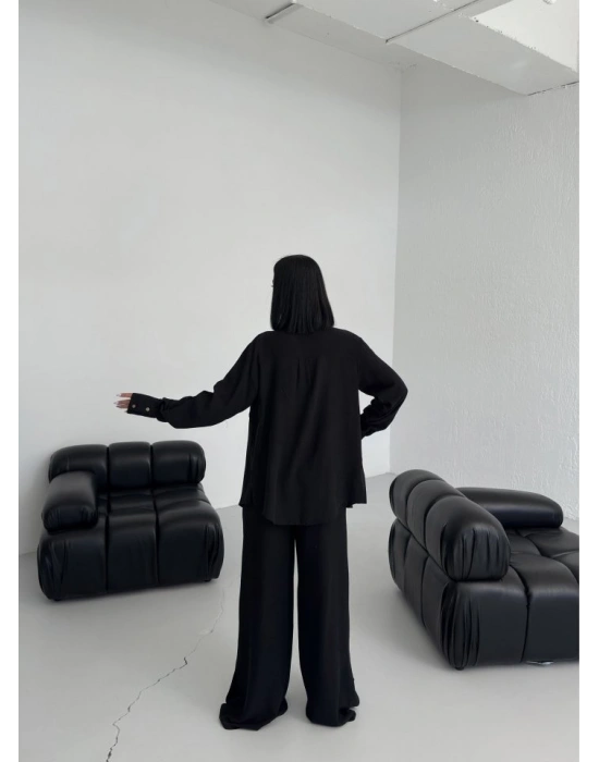 Düğmeli̇ Cepli̇ Keten İki̇li̇ Takim