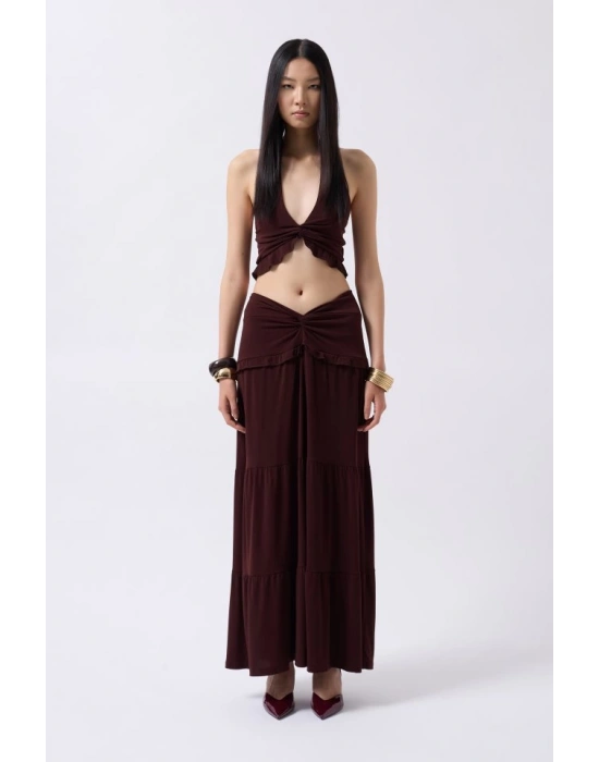 Düğüm Detay Fırfırlı Crop