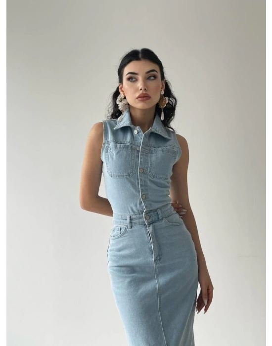eldia Jean ıfır Kollu Elbise