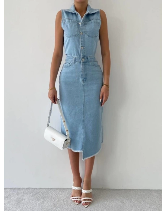 eldia Jean ıfır Kollu Elbise