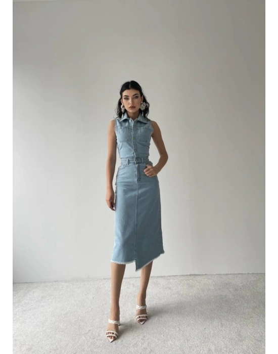 eldia Jean ıfır Kollu Elbise